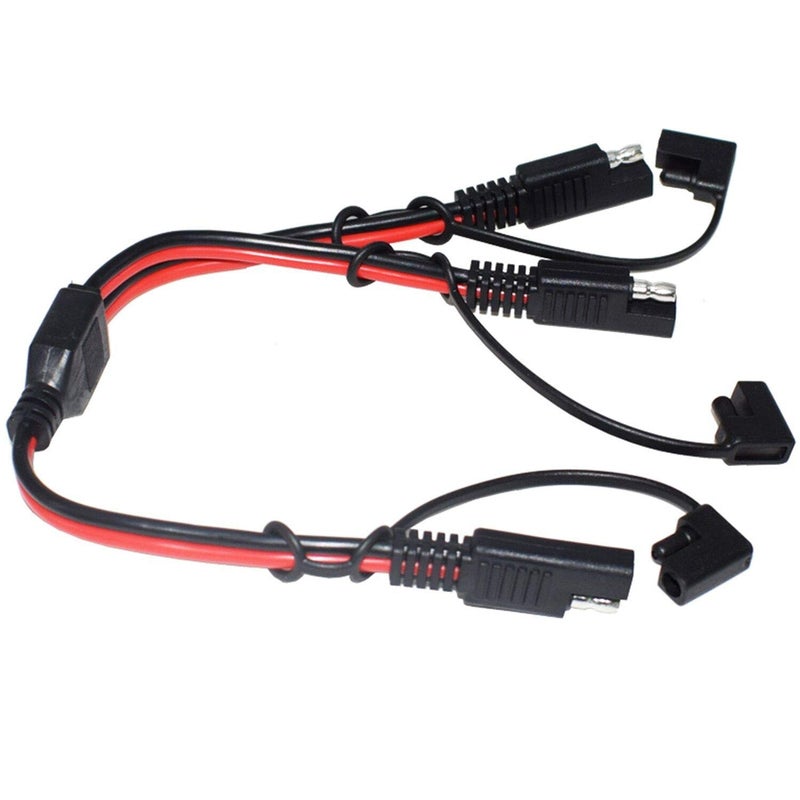 BERLAT 14AWG SAE DC Power Automotive Connector Cable Y Splitter 1 to 2 SAE Extension Cable, Fit for Suitable for Solar Battery Connection and Transfer 12inch/30cm - with Protective Cover - Image 5